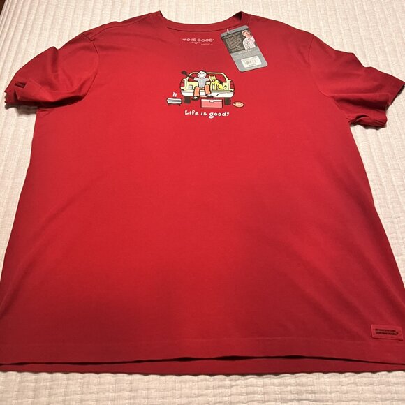 NWT Life is Good Men’s Tailgate Football Tee – Red - Picture 4 of 4